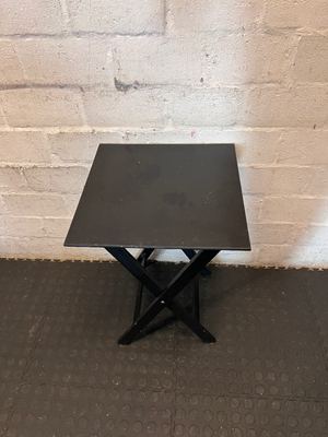 Black Folding Metal Side Table - Used Fair Condition - 2ndhandwarehouse.com
