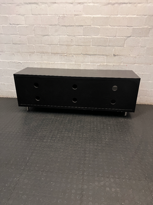 Low Profile TV Unit with Sliding Doors - Minor Scratches on Top - 2ndhandwarehouse.com