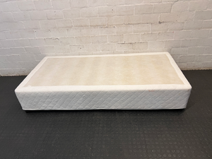 Classic White Fabric Single Bed Base - 2ndhandwarehouse.com