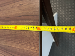 Two-Tone Modern Office Desk with Built-in Shelving — Good Condition - Requires Assembly - 2ndhandwarehouse.com