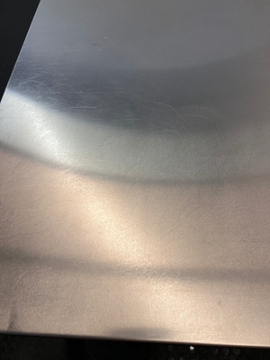 Brushed Aluminium Industrial Dining Table — Well-Maintained Condition - 2ndhandwarehouse.com