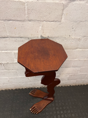Carved Wooden Figurative Side Table - 2ndhandwarehouse.com