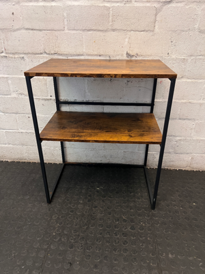 Industrial Style Metal and Wood-Look Side Table — Good Working Order - 2ndhandwarehouse.com