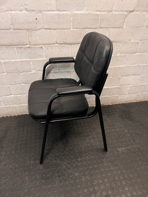 Black Upholstered Office Visitor Chair