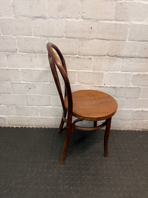 Vintage Bentwood Style Wooden Dining Chair — Surface Scuffs and Worn Varnish on Seats
