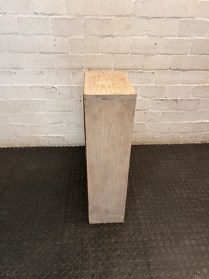 Whitewashed Asymmetric Wooden Storage Cupboard