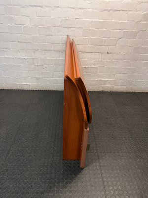 Curved Wood Grain Finish Headboard — Good Neat Condition