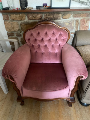 Vintage Victorian Style Tufted Lounge Chairs - Pair - 2ndhandwarehouse.com