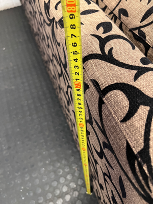 Contemporary Patterned Three-Seater Couch in Mocha & Black - 2ndhandwarehouse.com