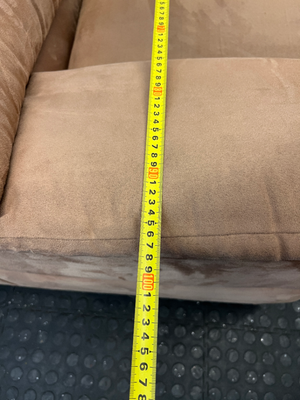 Plush Beige Suede One-Seater Couch - Good Condition - 2ndhandwarehouse.com