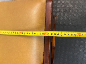 Vintage Style Wooden Dining Chair with Studded Upholstery — Seat Damaged and Needs Repair - 2ndhandwarehouse.com