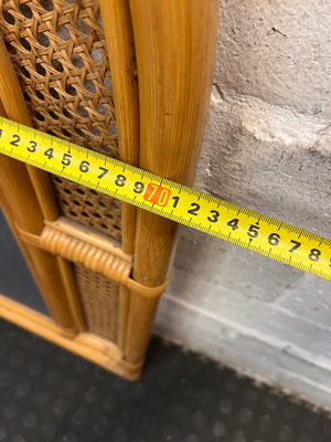 Arched Rattan and Cane Webbing Wall Mirror — Good Condition - 2ndhandwarehouse.com