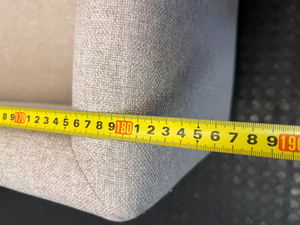 Modern Neutral Woven 2 Seater Couch — Well Used and In Fair C - 2ndhandwarehouse.com
