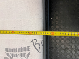 Queen Size Bamboo Motif Mattress with Grey Side Panels — Fair Condition with Visible Staining - 2ndhandwarehouse.com