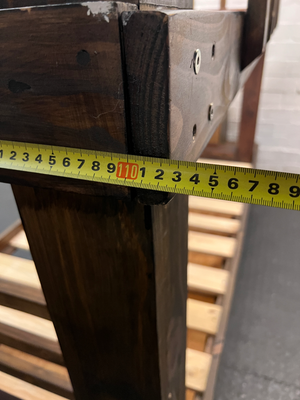 Dark Stained Pine 3/4 Bunk Bed with Storage Steps — Requires Disassembly and Assembly - 2ndhandwarehouse.com