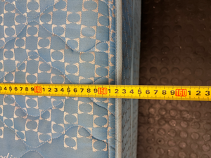 Sealy Posturepedic Queen Mattress in Blue — Visible Staining on Mattress and Base - 2ndhandwarehouse.com