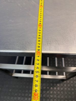 Industrial Stainless Steel Prep Table with Slatted Shelf — Good Working O - 2ndhandwarehouse.com