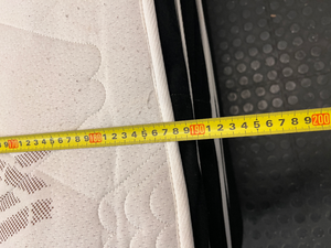 Bamboo Patterned Mattress and Base Set — Fair Condition with Visible Surface Marks