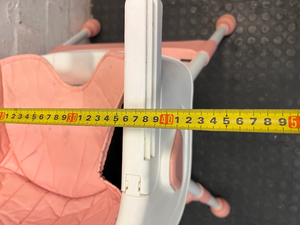 Cushioned Baby High Chair in White and Peach — Clean and Functional Condition