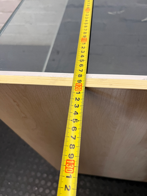 Light Wood-Look Glass Top Retail Display Counter