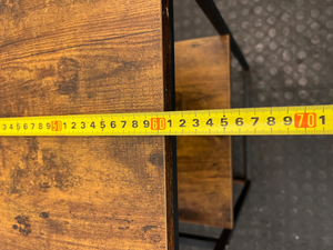 Industrial Style Metal and Wood-Look Side Table — Good Working Order - 2ndhandwarehouse.com