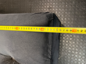 Tufted Grey Velvet Storage Ottoman with Gold Feet