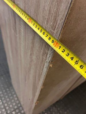 Light Brown 3-Door Wardrobe with 3 Drawers — No back board