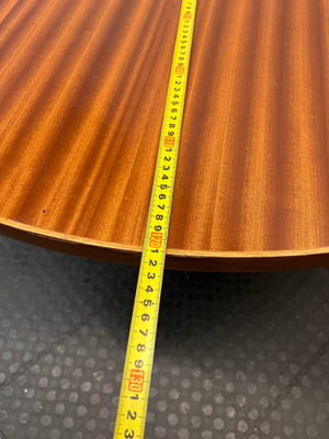 Round Wood Top Table with Metal Pedestal Base — Good Working Order