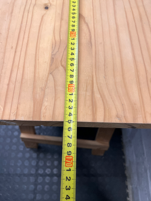 Practical Pine Wood Trestle Table — Used; Fair Condition