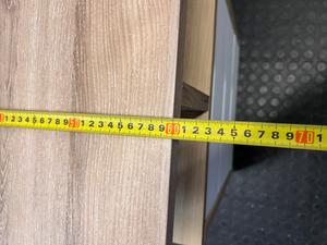Modern Oak and White Office Desk with Drawers — Used; Fair Condition