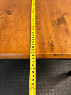 Vintage Wooden Dining Table with Turned Legs — Well Used with Significant Surface Wear