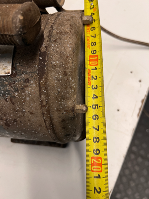 Vintage Portable Air Compressor with Pressure Gauge — Significant Wear and Surface Corrosion