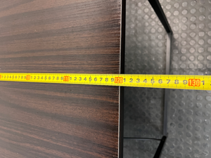 Dark Brown Melamine Office Desk with Black Metal Frame — Great Condition / Used for Six Months