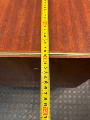 Mid-Century Style Wooden Dressing Table with Large Mirror — Worn Condition Throughout