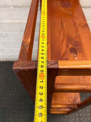 Foldable Three-Tier Wooden Bookshelf — Fair Used Condition
