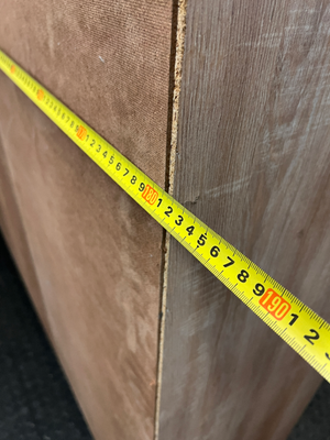 3-Door White and Light Wood Wardrobe — Good Profile and Condition