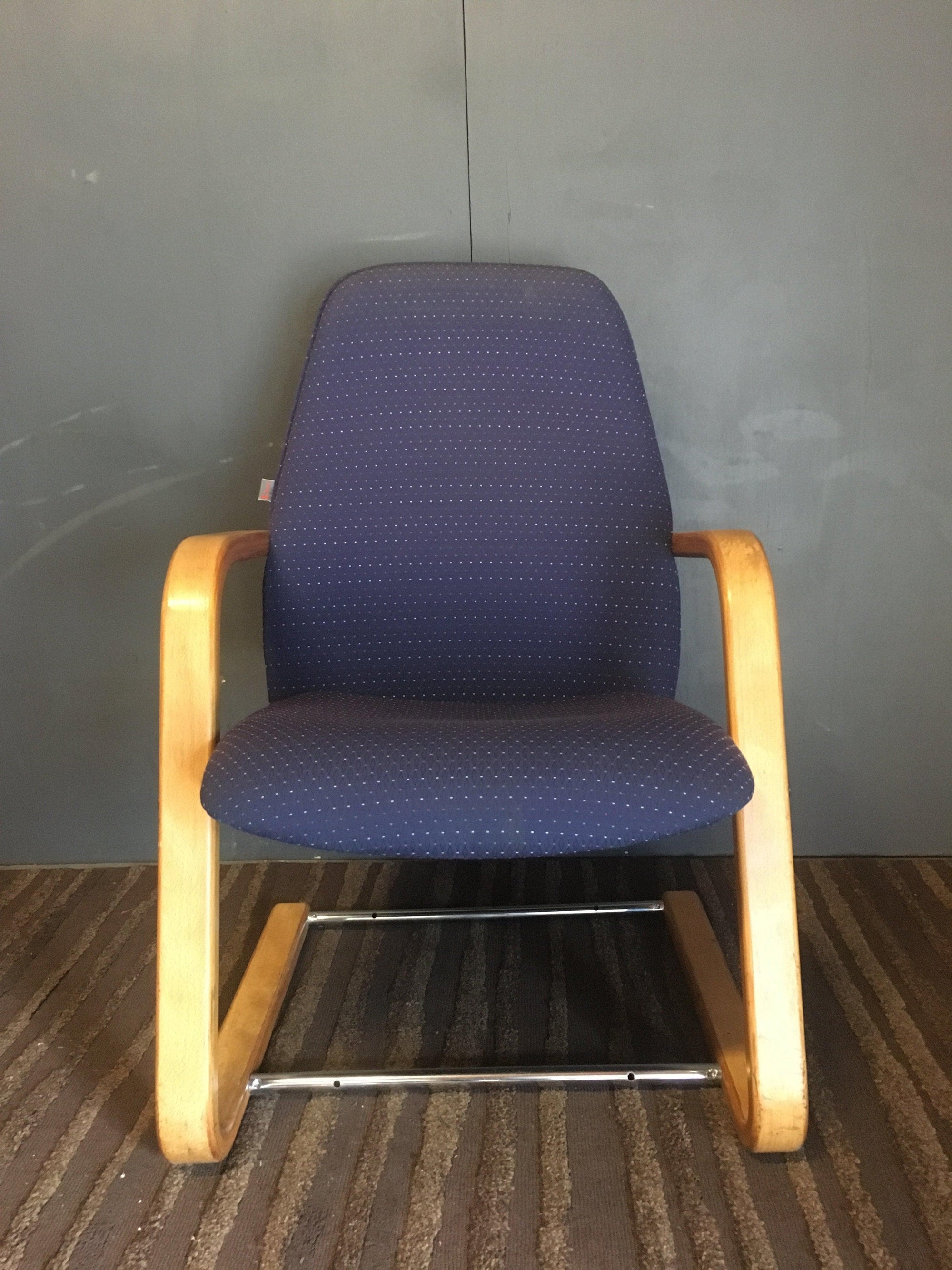 Solid Visitors Chair With Wooden Arms - 2ndhandwarehouse.com