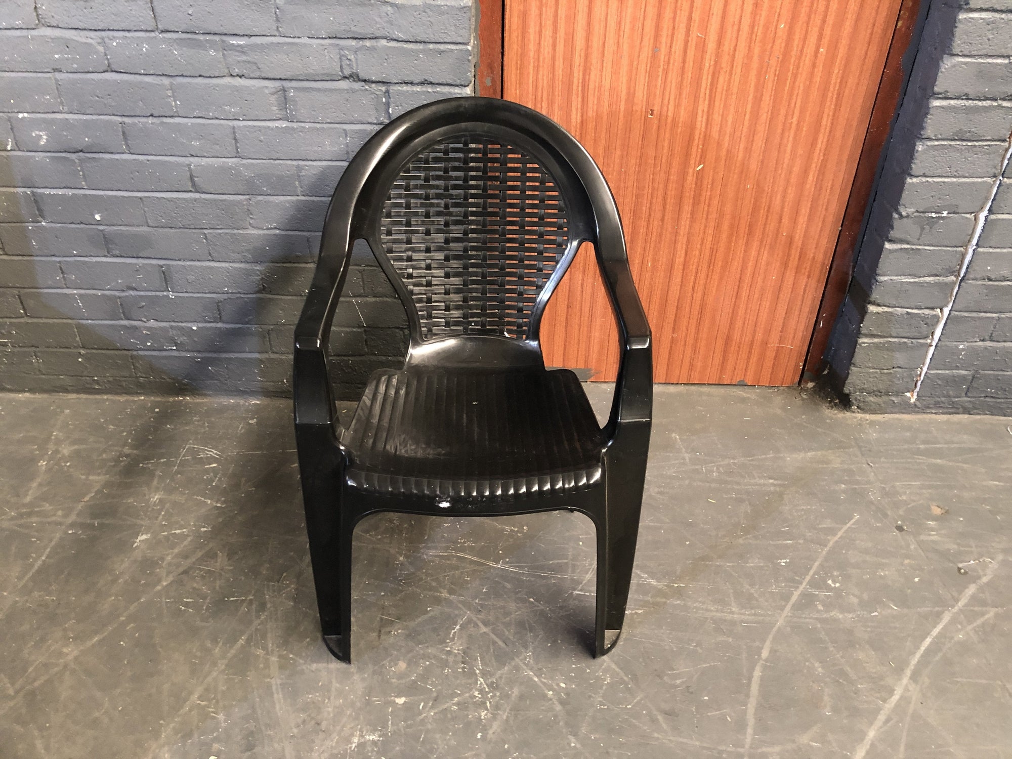 Black Plastic Garden Chair - 2ndhandwarehouse.com