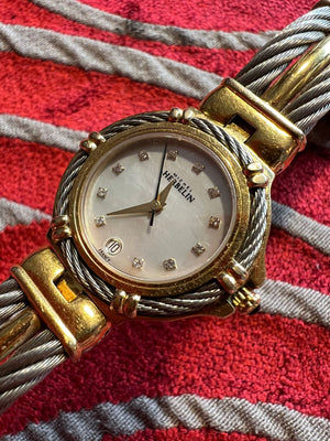 Michel Herbelin Cable Watch with Diamond Studs - Needs Service REDUCED