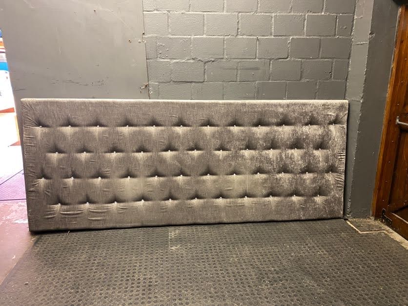 Grey Suede King Size Headboard -REDUCED