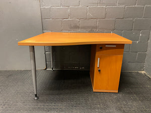 Small Oak Desk With Credenza (RHS)