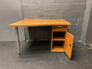 Small Oak Desk With Credenza (RHS)