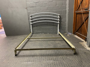 Grey Metallic Double Bed Base - needs more beams - REDUCED