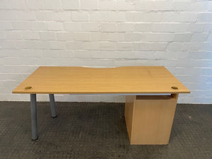 LHS Office Desk with 1 Door Cupboard