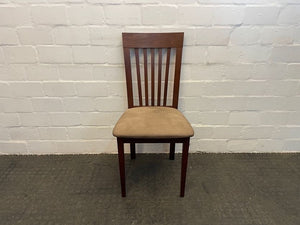 Dark Wood Suede Seat Dining Chair - PRICE DROP - 2ndhandwarehouse.com