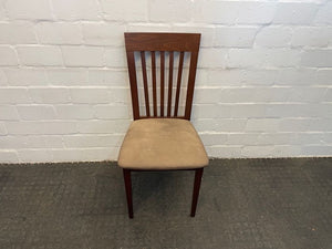 Dark Wood Suede Seat Dining Chair - PRICE DROP - 2ndhandwarehouse.com