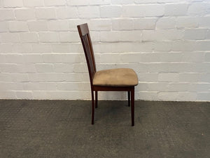 Dark Wood Suede Seat Dining Chair - PRICE DROP - 2ndhandwarehouse.com