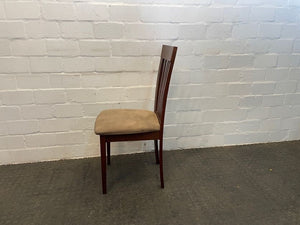 Dark Wood Suede Seat Dining Chair - PRICE DROP - 2ndhandwarehouse.com