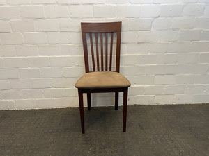 Dark Wood Suede Seat Dining Chair - PRICE DROP - 2ndhandwarehouse.com