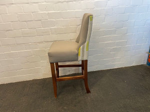 Cream & Green Print Wooden Dining Chair - PRICE DROP